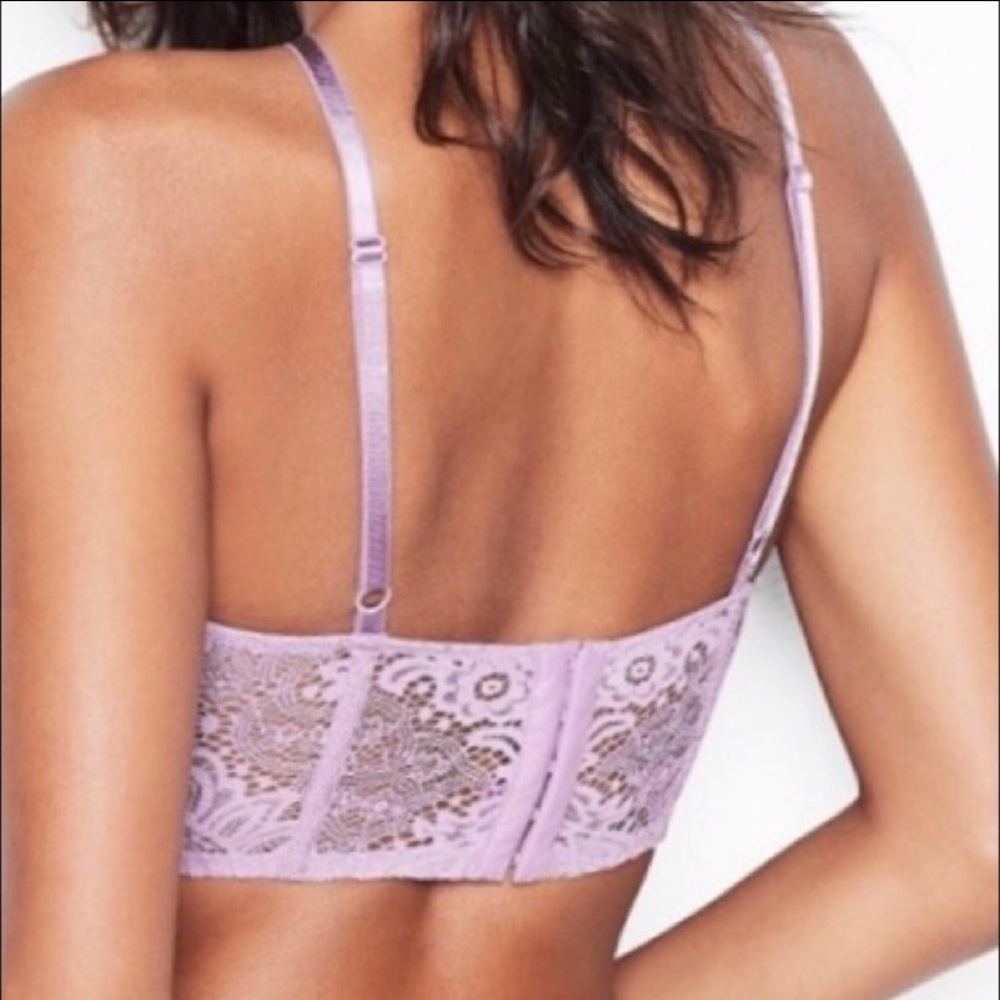 Victoria’s Secret Very Sexy Bra Size 34C Long Line Unlined Plunge Lavender New - Picture 6 of 8
